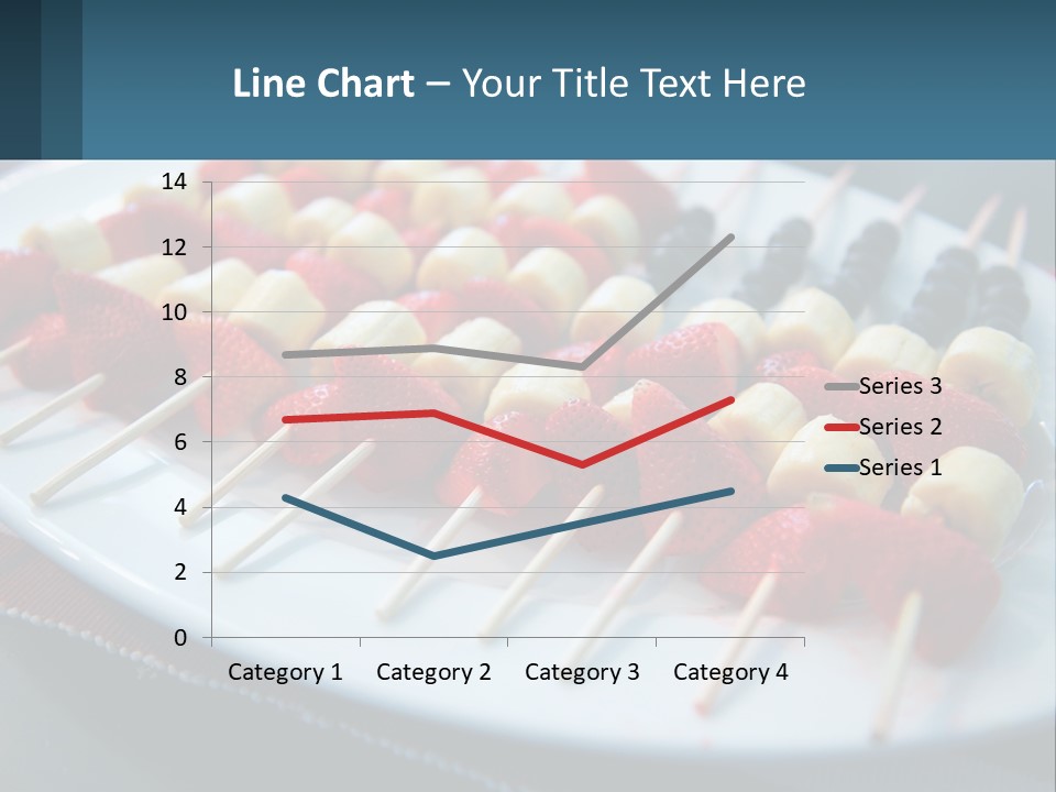 A Plate Of Strawberries And Bananas On Skewers PowerPoint Template