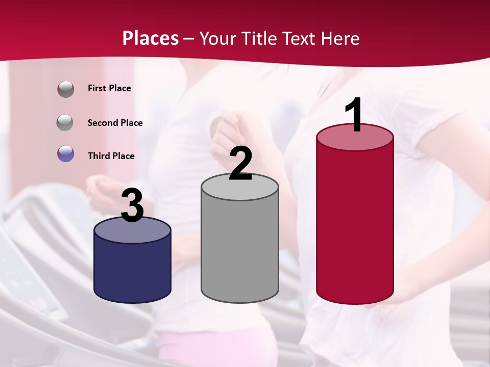 A Group Of Women Running In A Gym PowerPoint Template