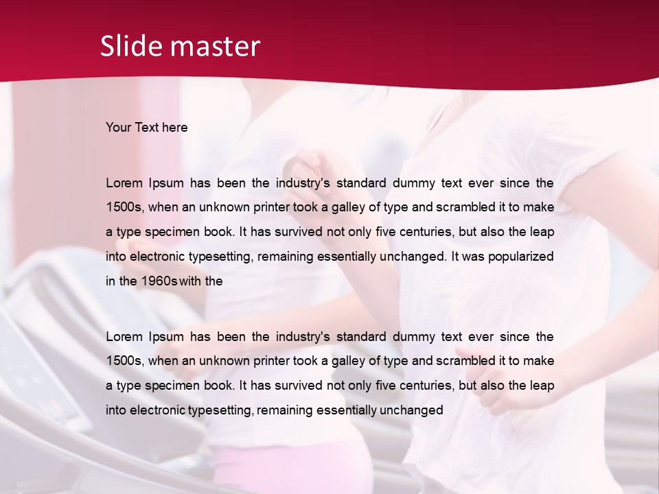 A Group Of Women Running In A Gym PowerPoint Template