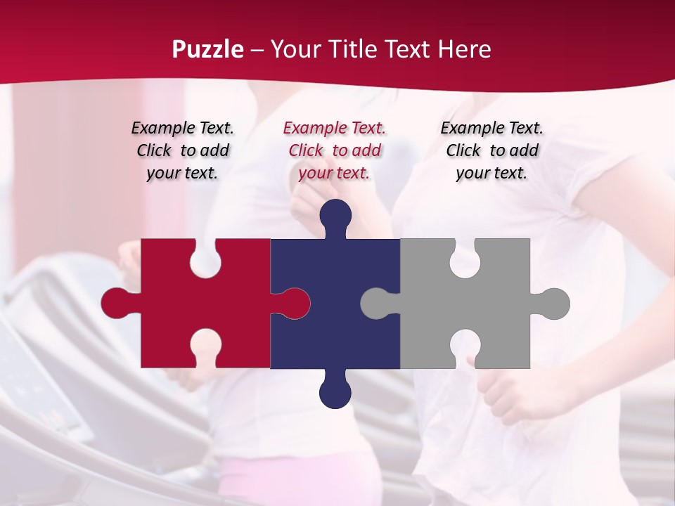 A Group Of Women Running In A Gym PowerPoint Template