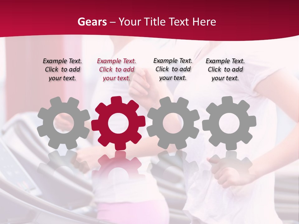 A Group Of Women Running In A Gym PowerPoint Template