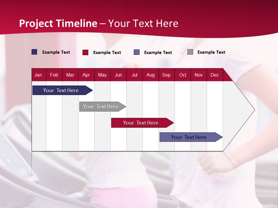 A Group Of Women Running In A Gym PowerPoint Template