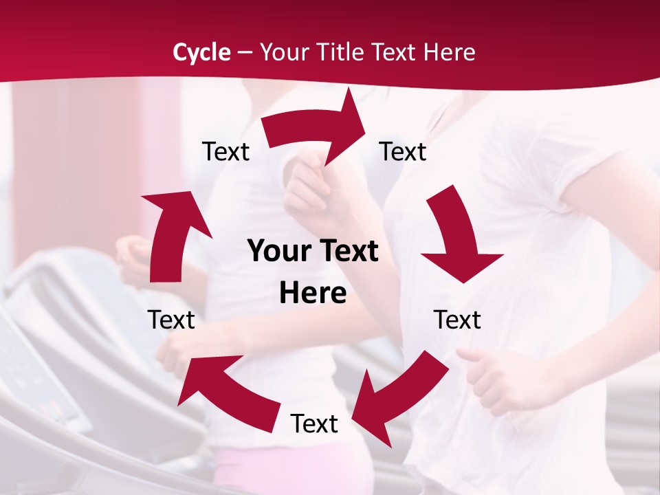 A Group Of Women Running In A Gym PowerPoint Template