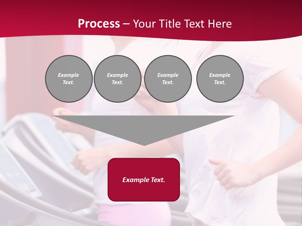 A Group Of Women Running In A Gym PowerPoint Template