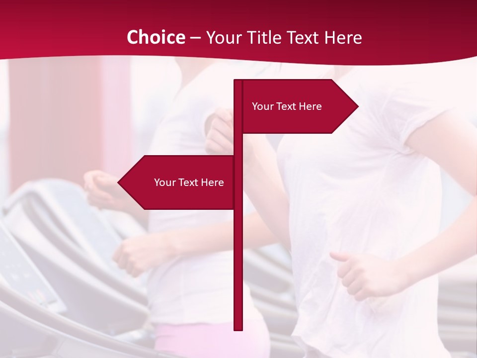 A Group Of Women Running In A Gym PowerPoint Template