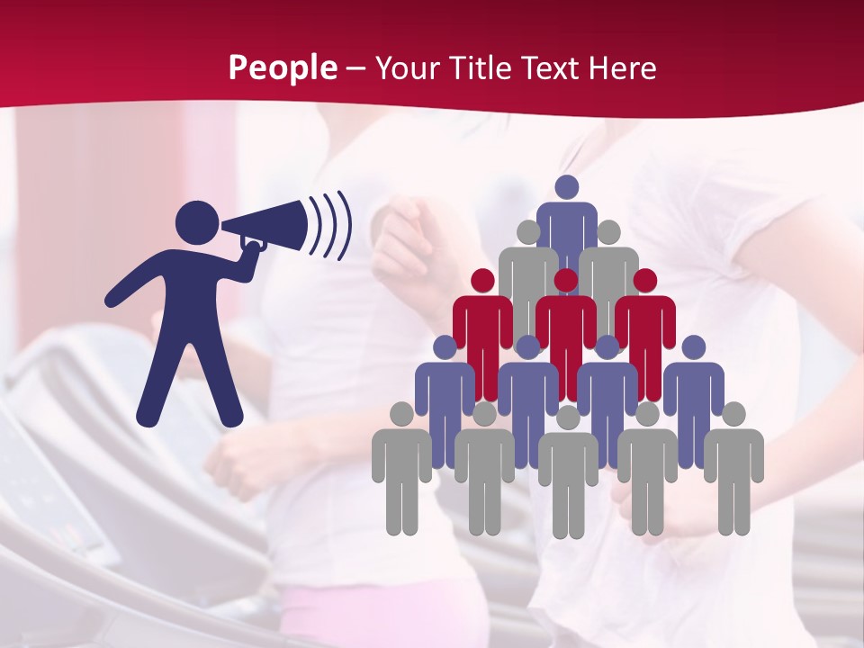 A Group Of Women Running In A Gym PowerPoint Template