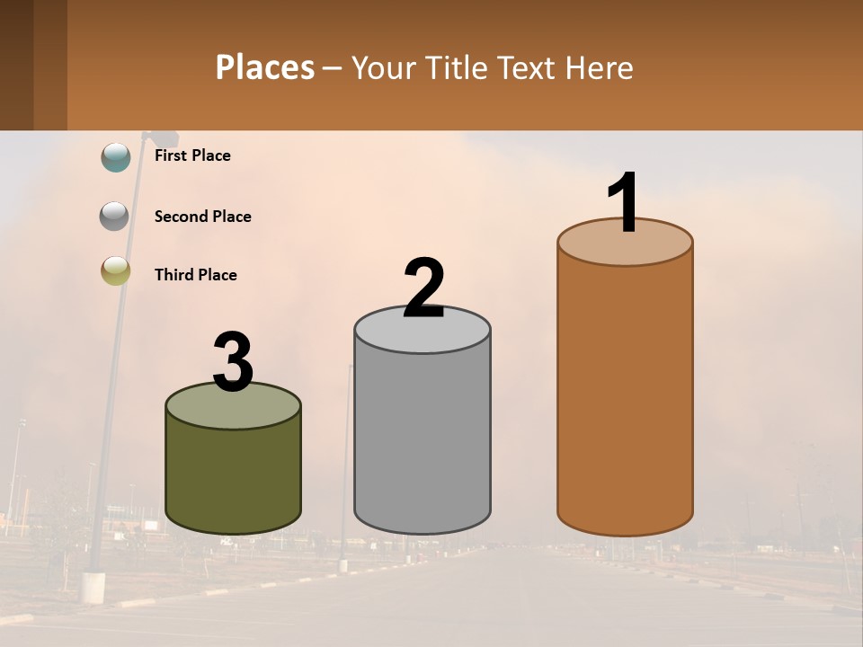A Large Cloud Of Dust Over A Parking Lot PowerPoint Template