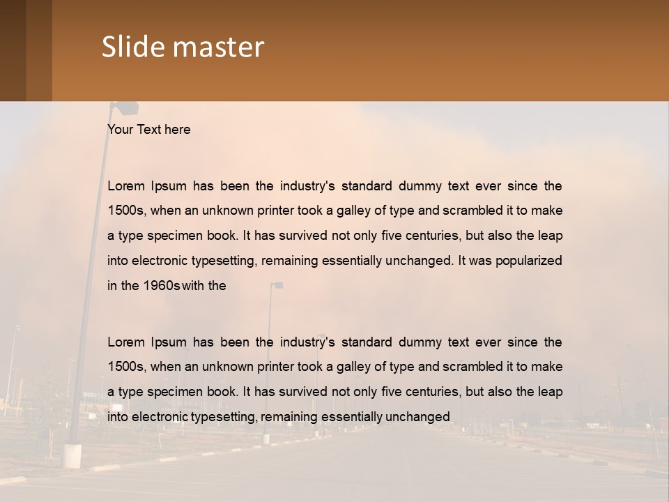 A Large Cloud Of Dust Over A Parking Lot PowerPoint Template