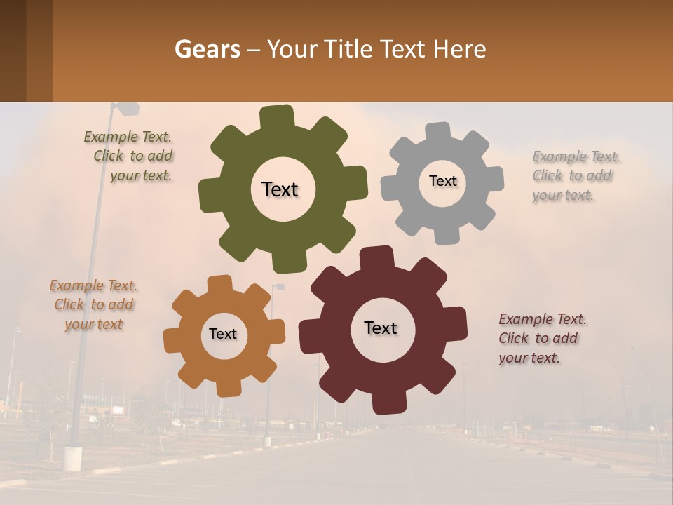 A Large Cloud Of Dust Over A Parking Lot PowerPoint Template