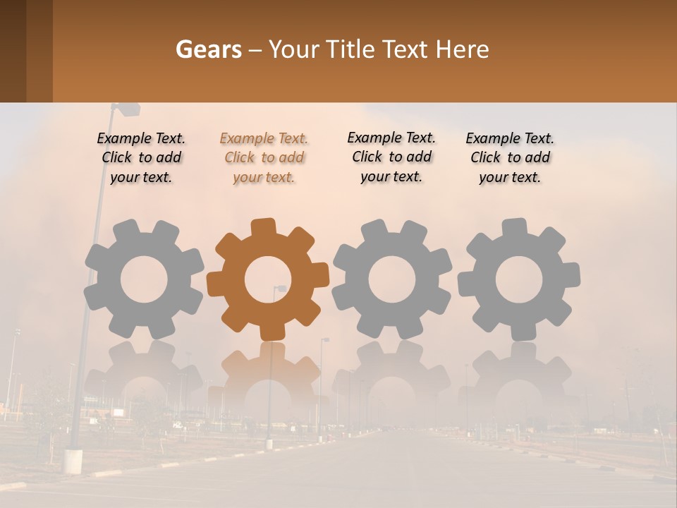 A Large Cloud Of Dust Over A Parking Lot PowerPoint Template