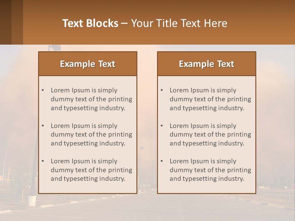 A Large Cloud Of Dust Over A Parking Lot PowerPoint Template
