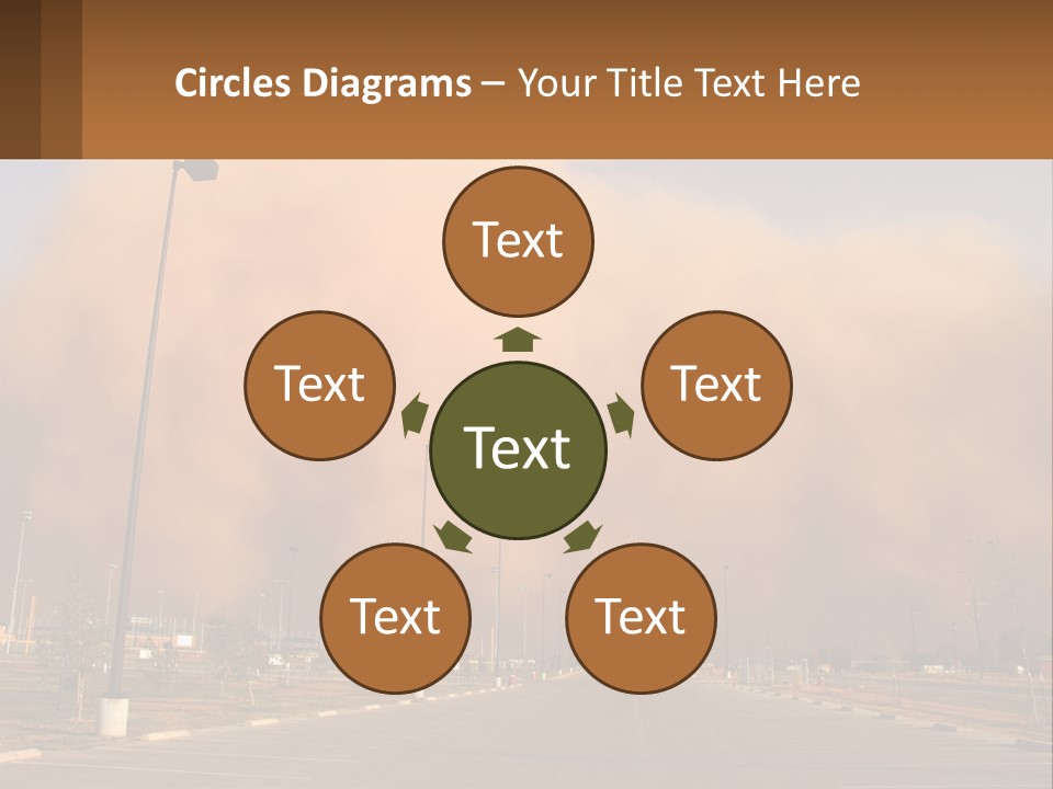 A Large Cloud Of Dust Over A Parking Lot PowerPoint Template