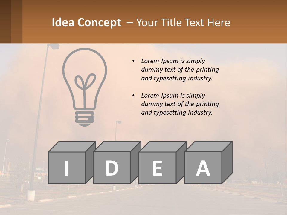 A Large Cloud Of Dust Over A Parking Lot PowerPoint Template