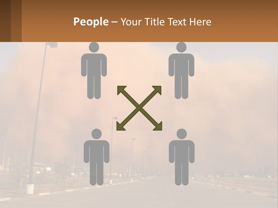 A Large Cloud Of Dust Over A Parking Lot PowerPoint Template