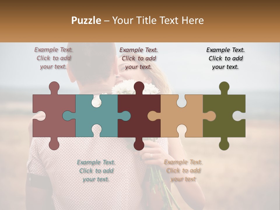 A Man Holding A Bouquet Of Flowers Next To A Woman PowerPoint Template