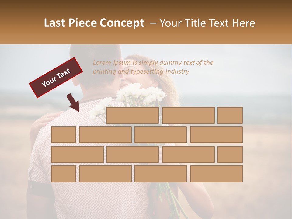 A Man Holding A Bouquet Of Flowers Next To A Woman PowerPoint Template