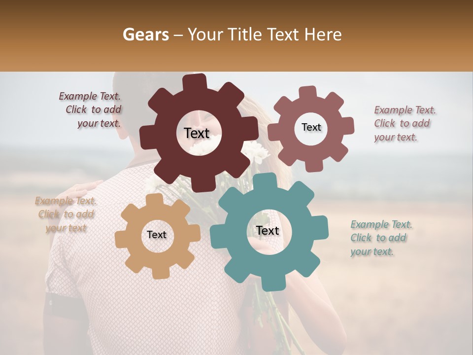 A Man Holding A Bouquet Of Flowers Next To A Woman PowerPoint Template