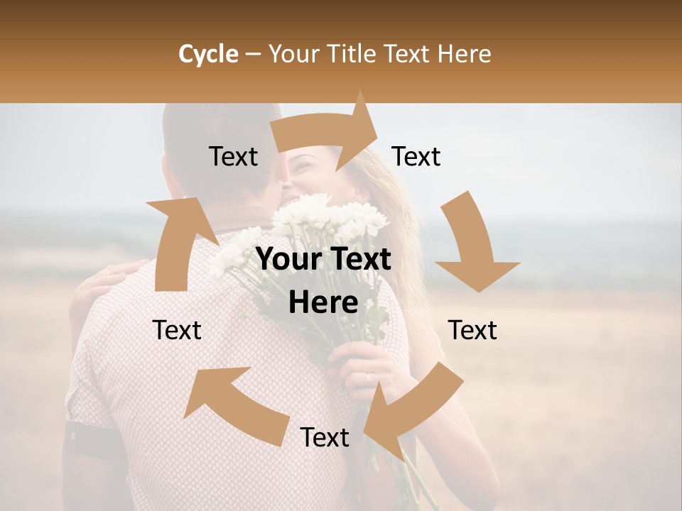 A Man Holding A Bouquet Of Flowers Next To A Woman PowerPoint Template