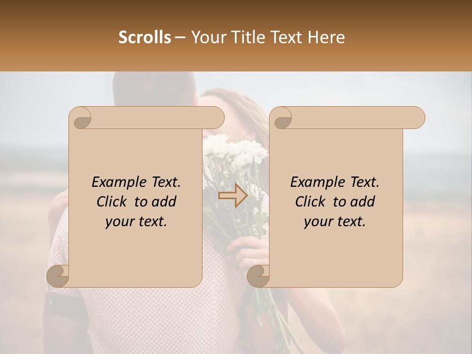 A Man Holding A Bouquet Of Flowers Next To A Woman PowerPoint Template
