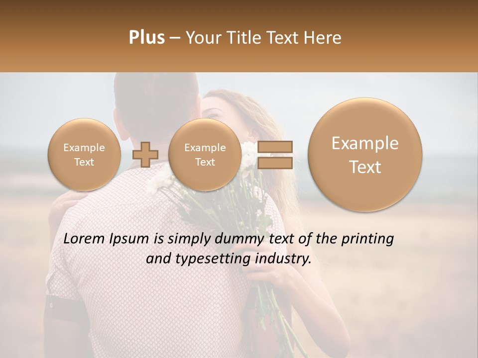 A Man Holding A Bouquet Of Flowers Next To A Woman PowerPoint Template