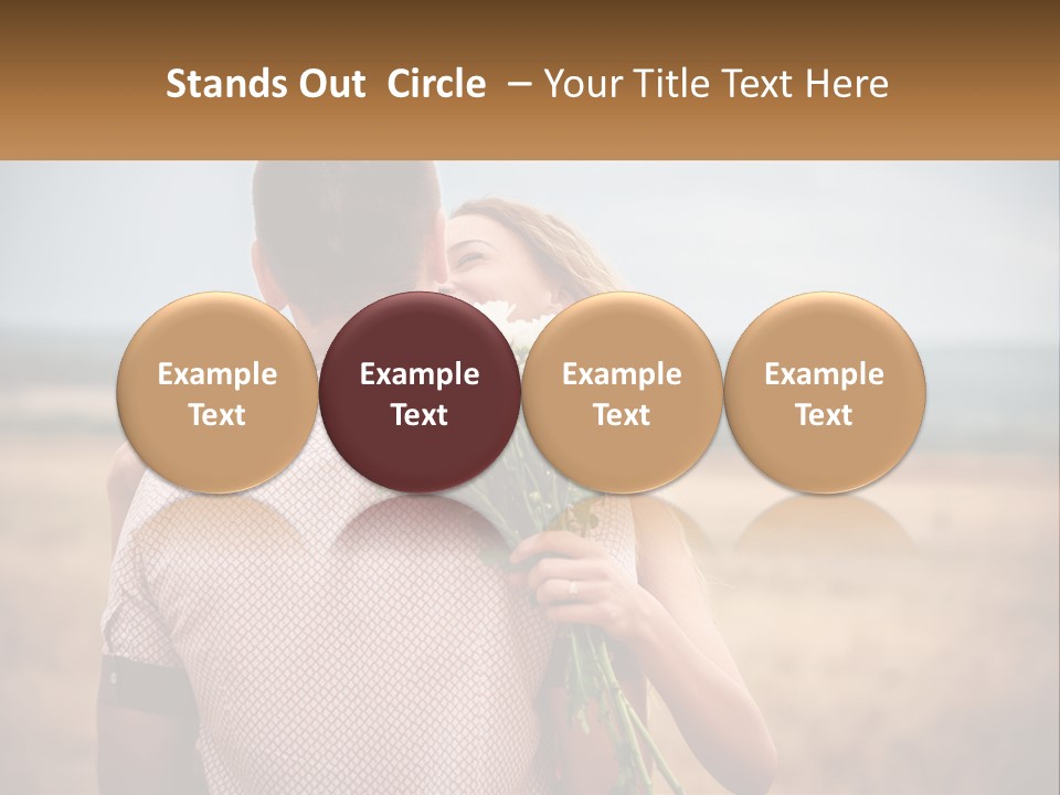 A Man Holding A Bouquet Of Flowers Next To A Woman PowerPoint Template