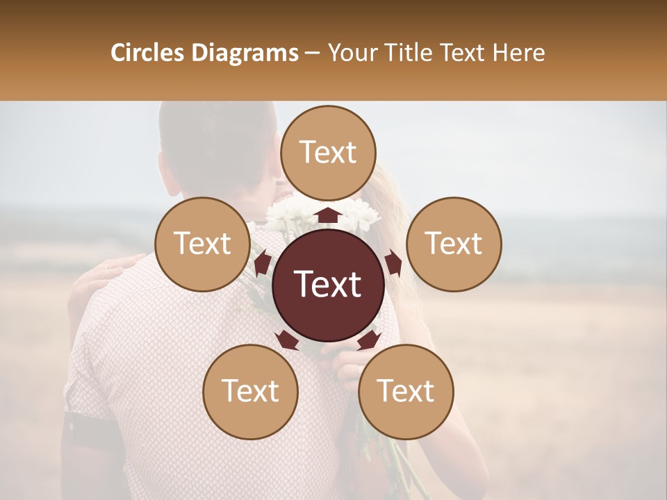 A Man Holding A Bouquet Of Flowers Next To A Woman PowerPoint Template