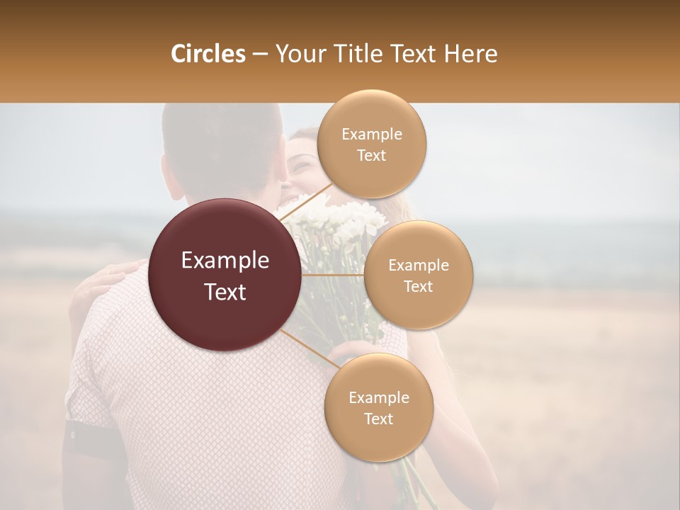 A Man Holding A Bouquet Of Flowers Next To A Woman PowerPoint Template