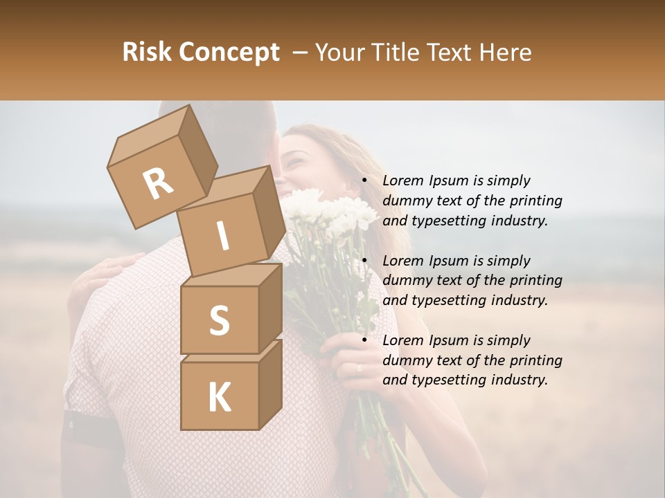 A Man Holding A Bouquet Of Flowers Next To A Woman PowerPoint Template