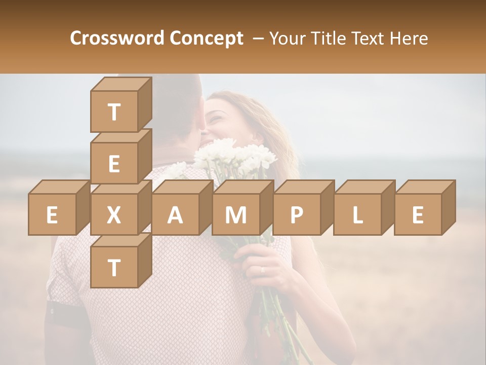 A Man Holding A Bouquet Of Flowers Next To A Woman PowerPoint Template