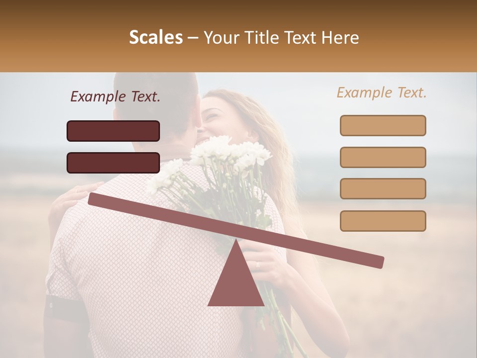 A Man Holding A Bouquet Of Flowers Next To A Woman PowerPoint Template