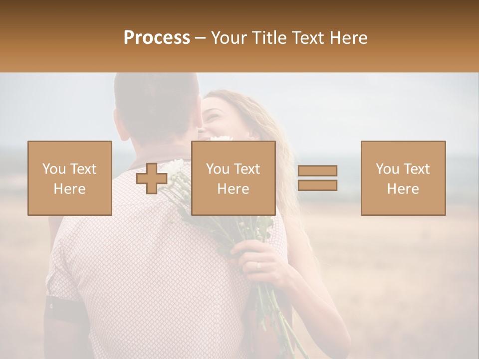 A Man Holding A Bouquet Of Flowers Next To A Woman PowerPoint Template