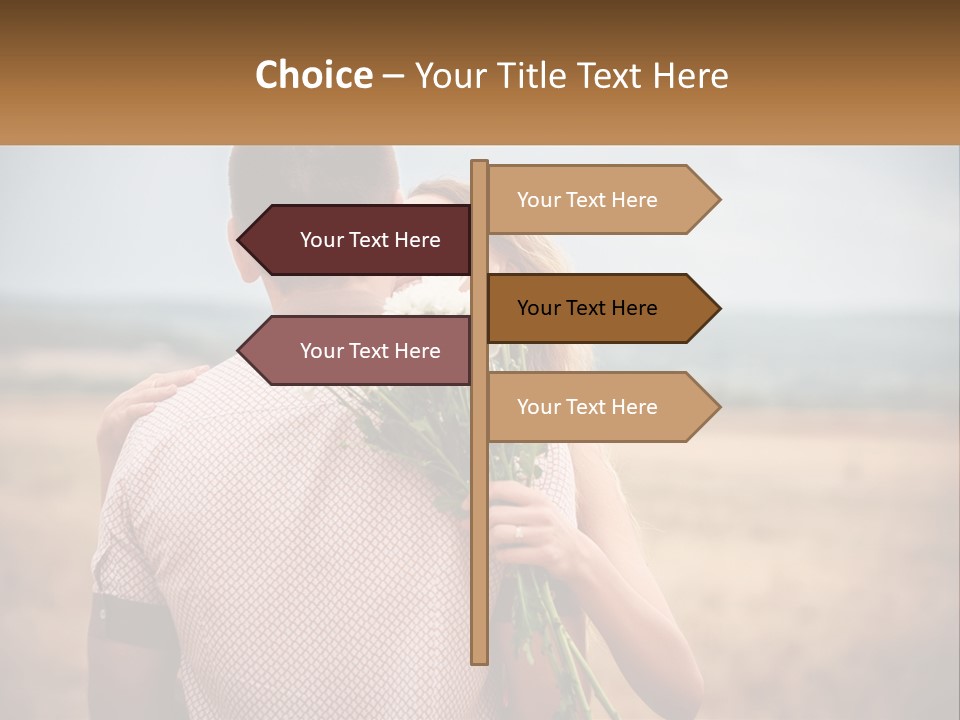 A Man Holding A Bouquet Of Flowers Next To A Woman PowerPoint Template