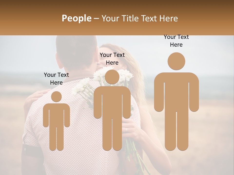 A Man Holding A Bouquet Of Flowers Next To A Woman PowerPoint Template