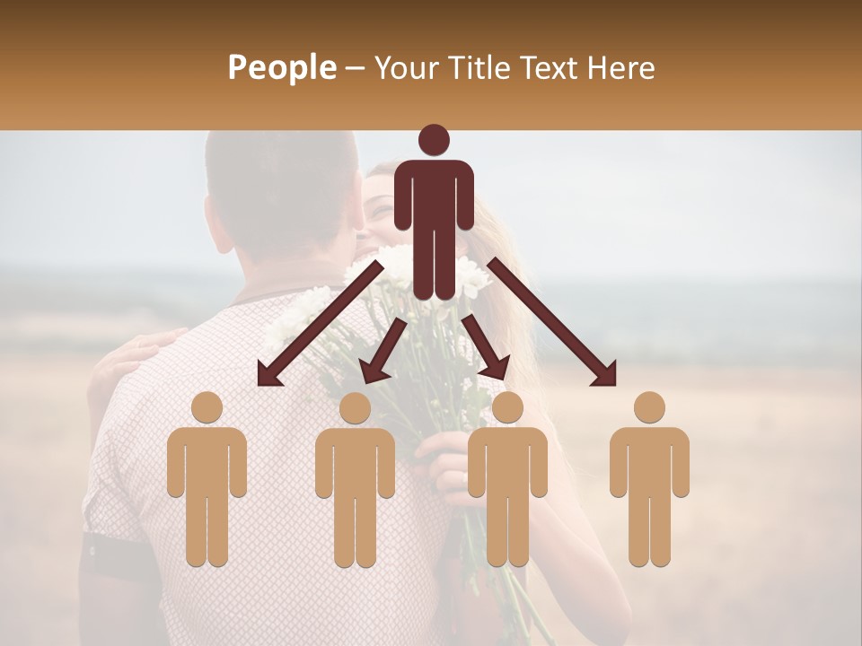 A Man Holding A Bouquet Of Flowers Next To A Woman PowerPoint Template