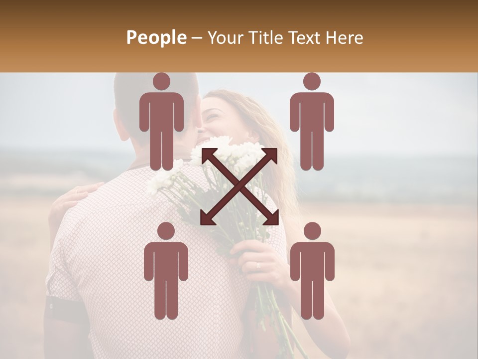 A Man Holding A Bouquet Of Flowers Next To A Woman PowerPoint Template