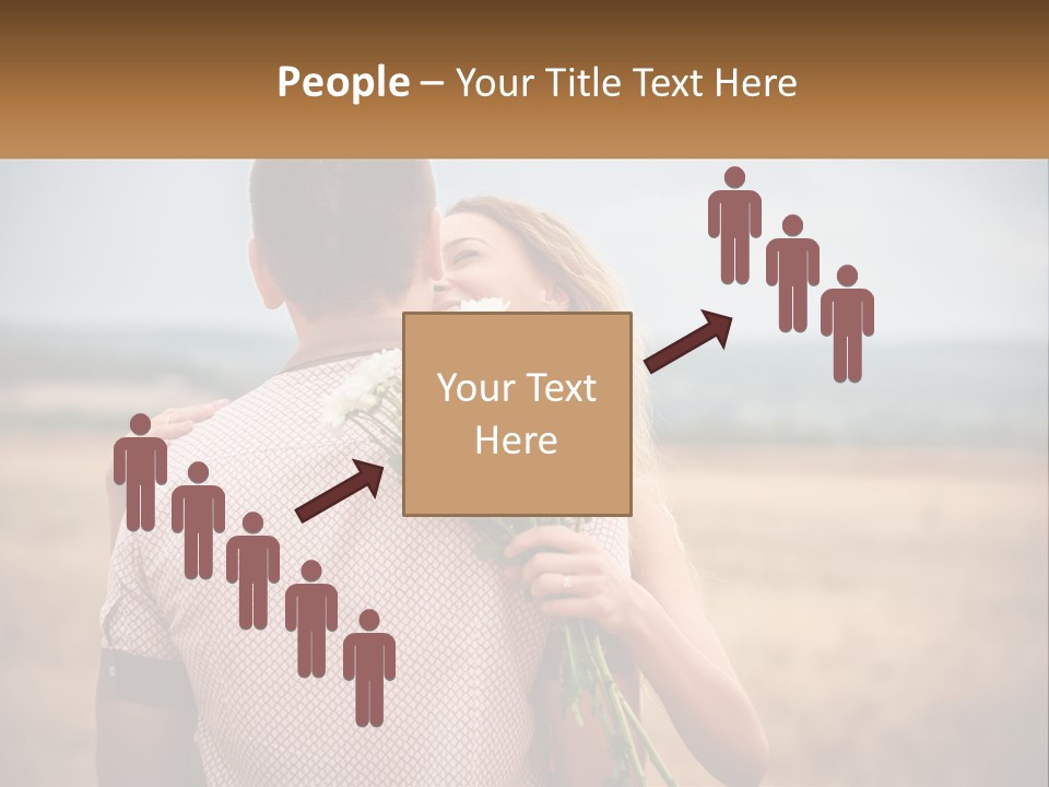 A Man Holding A Bouquet Of Flowers Next To A Woman PowerPoint Template