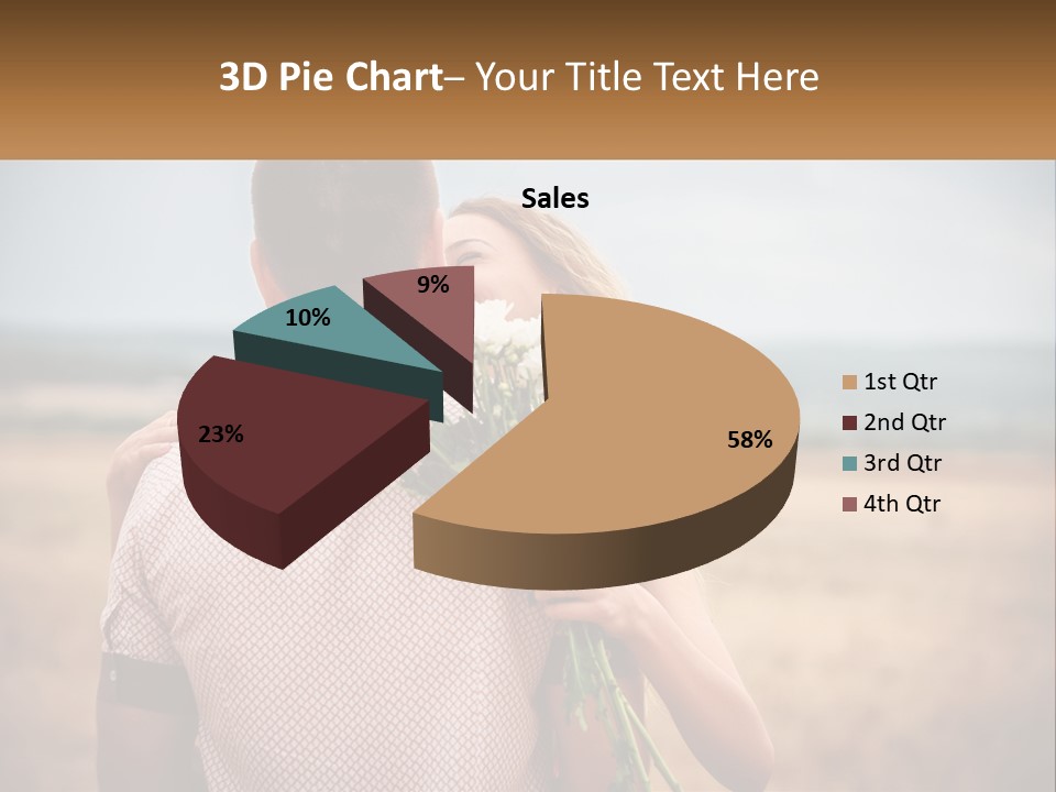 A Man Holding A Bouquet Of Flowers Next To A Woman PowerPoint Template