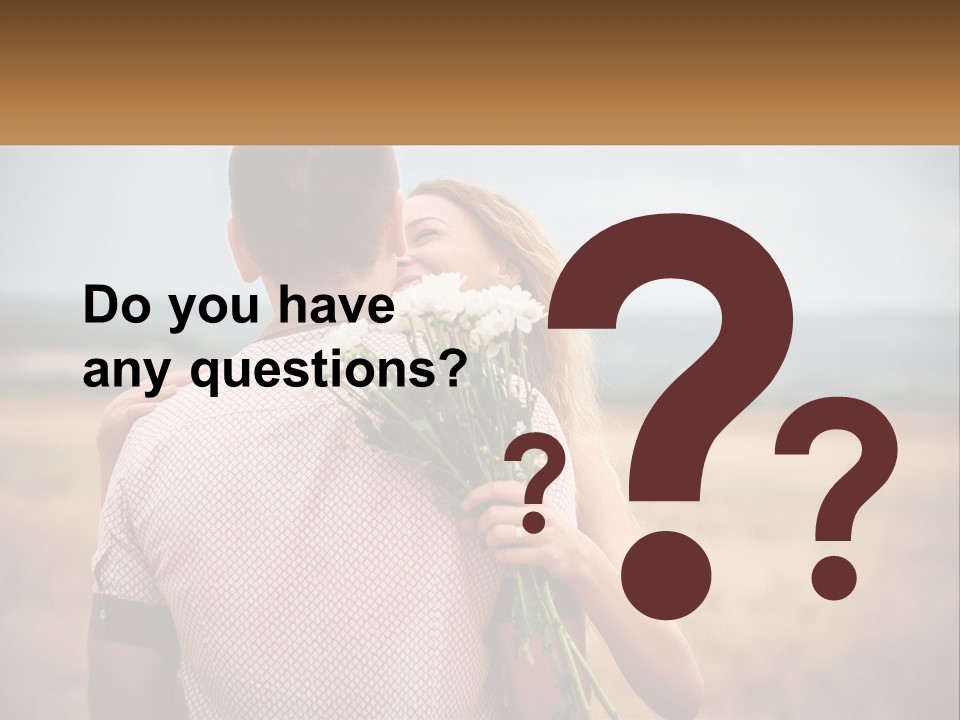 A Man Holding A Bouquet Of Flowers Next To A Woman PowerPoint Template