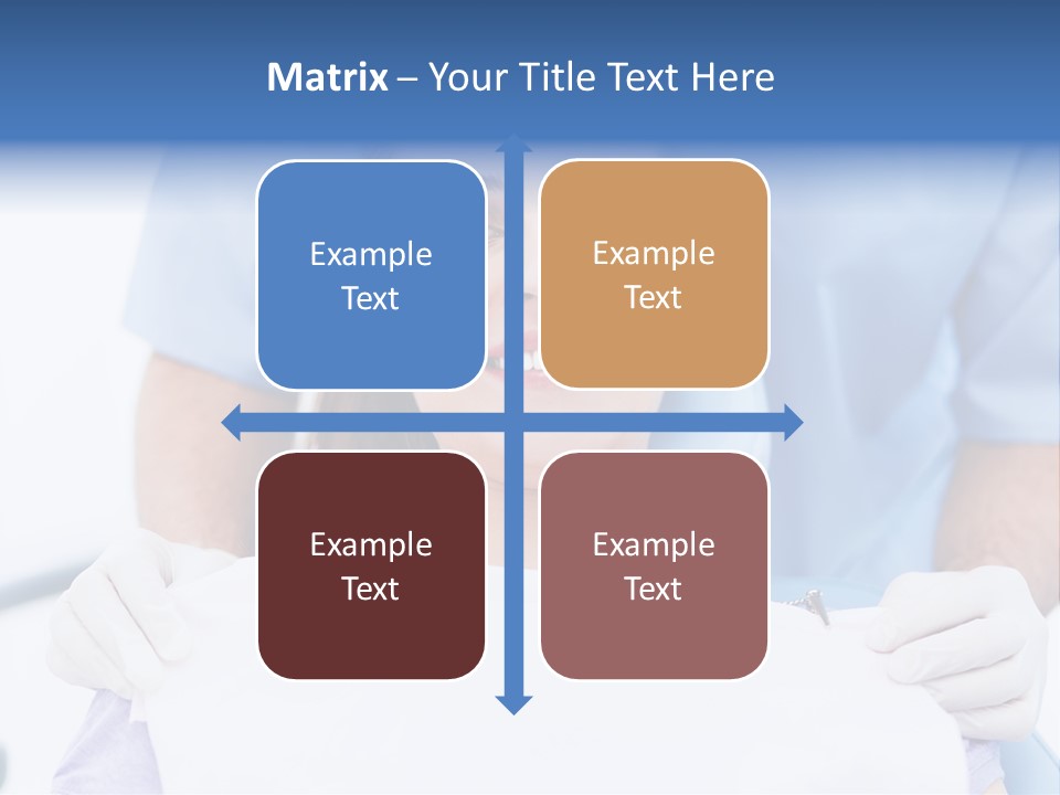 A Smiling Woman In A Dental Chair With A Dentist In The Background PowerPoint Template