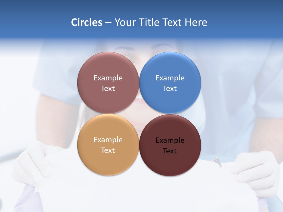 A Smiling Woman In A Dental Chair With A Dentist In The Background PowerPoint Template