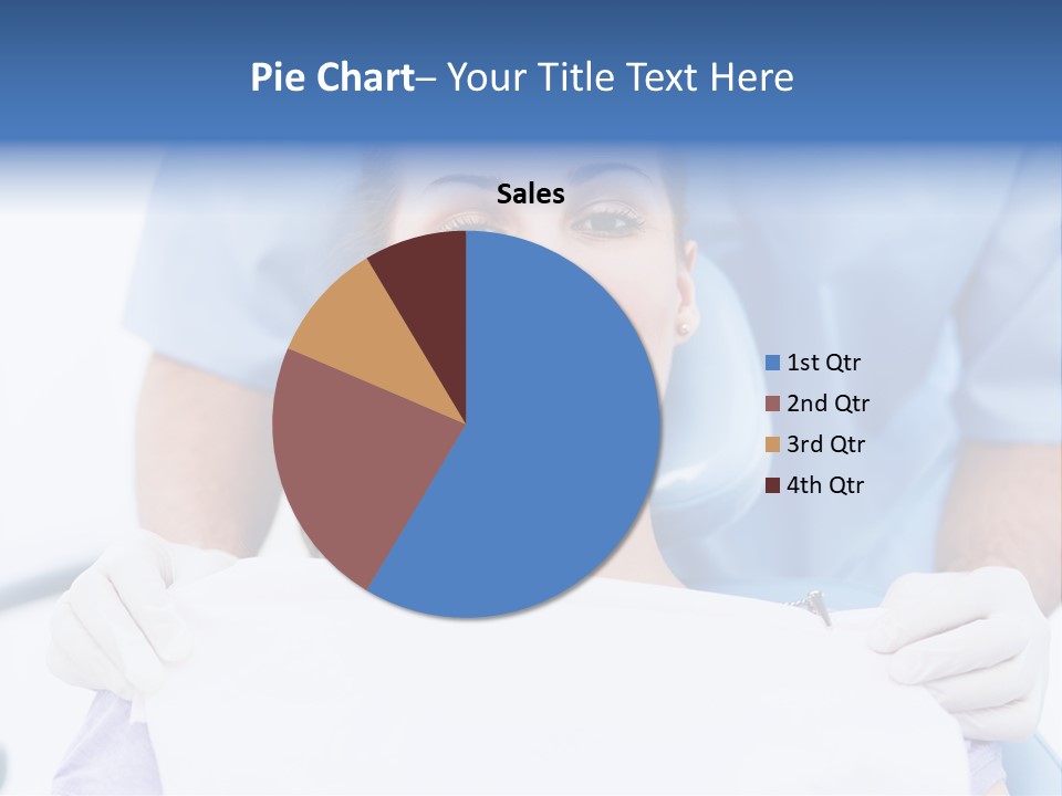 A Smiling Woman In A Dental Chair With A Dentist In The Background PowerPoint Template