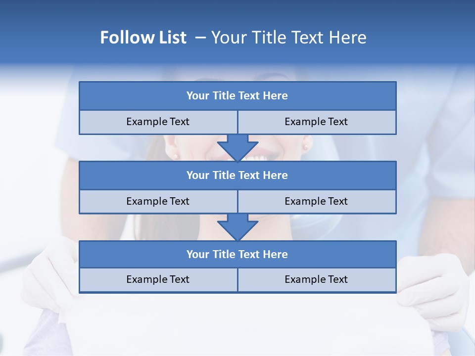 A Smiling Woman In A Dental Chair With A Dentist In The Background PowerPoint Template