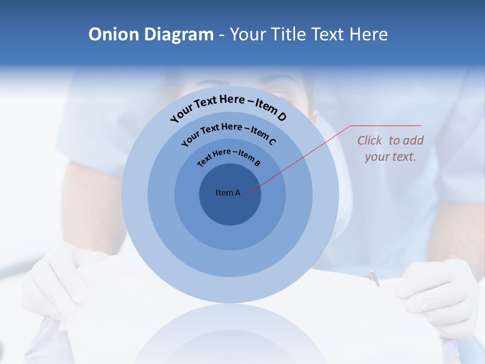 A Smiling Woman In A Dental Chair With A Dentist In The Background PowerPoint Template