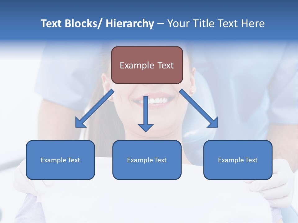 A Smiling Woman In A Dental Chair With A Dentist In The Background PowerPoint Template