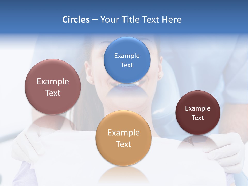 A Smiling Woman In A Dental Chair With A Dentist In The Background PowerPoint Template