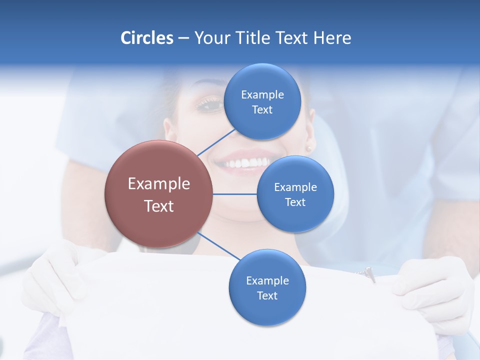 A Smiling Woman In A Dental Chair With A Dentist In The Background PowerPoint Template