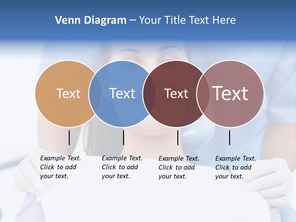 A Smiling Woman In A Dental Chair With A Dentist In The Background PowerPoint Template