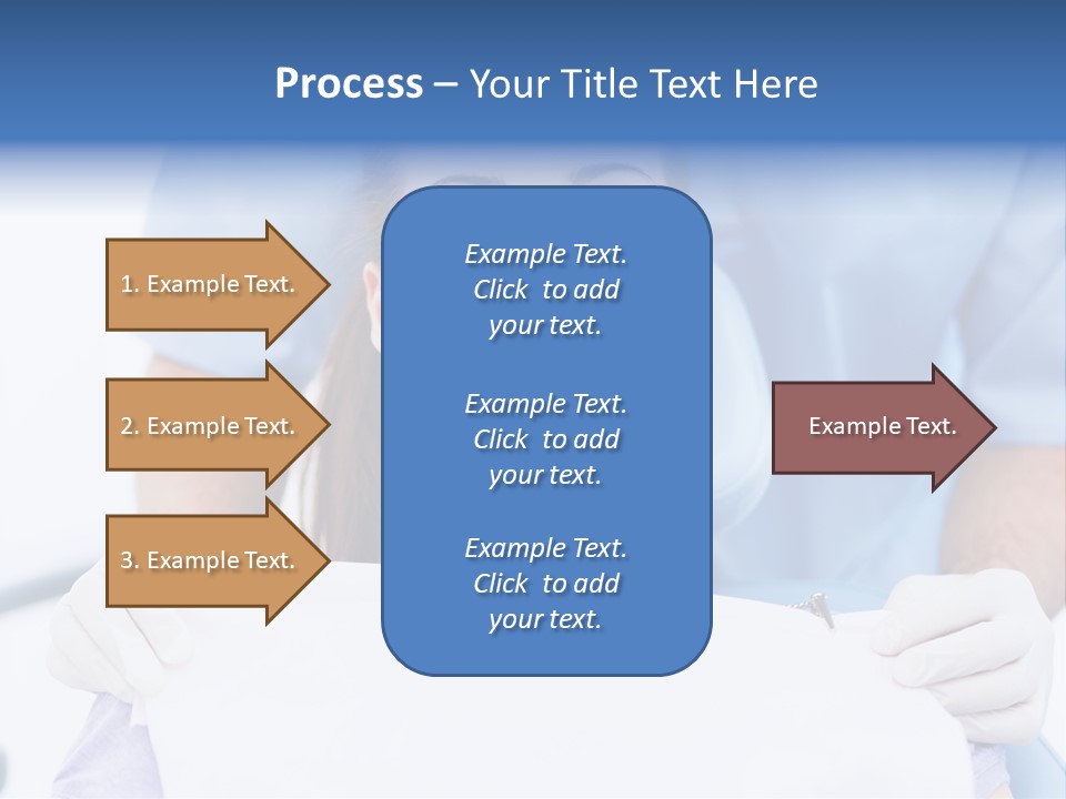 A Smiling Woman In A Dental Chair With A Dentist In The Background PowerPoint Template