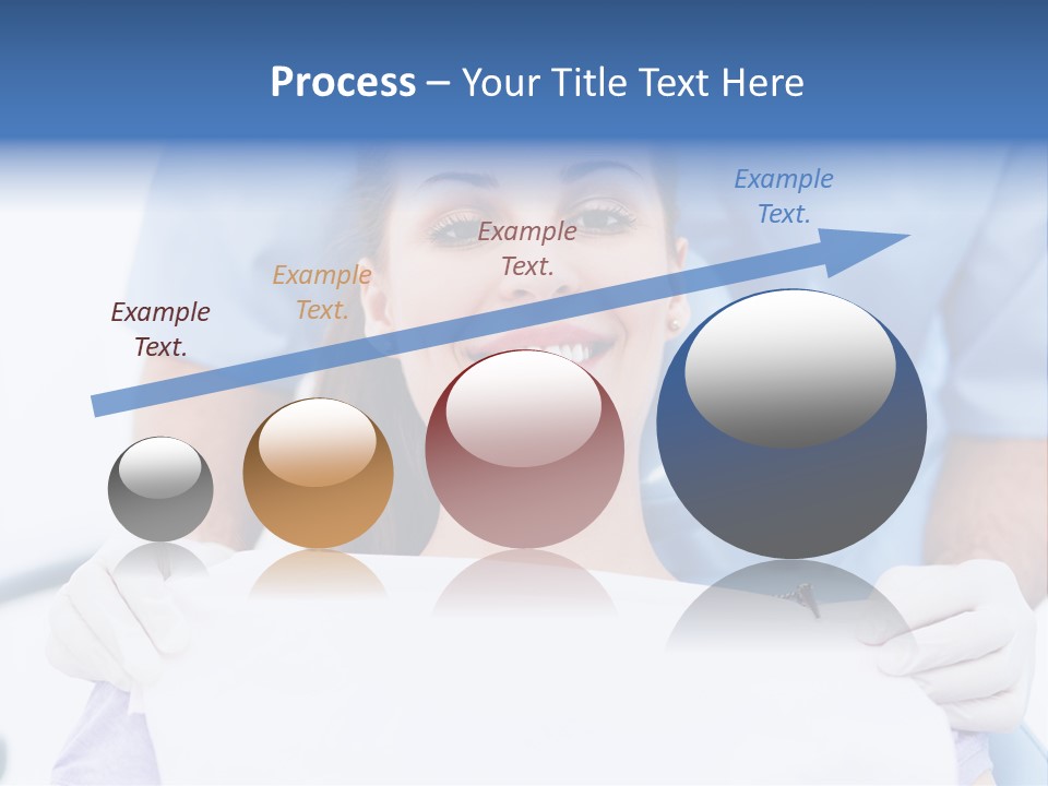 A Smiling Woman In A Dental Chair With A Dentist In The Background PowerPoint Template