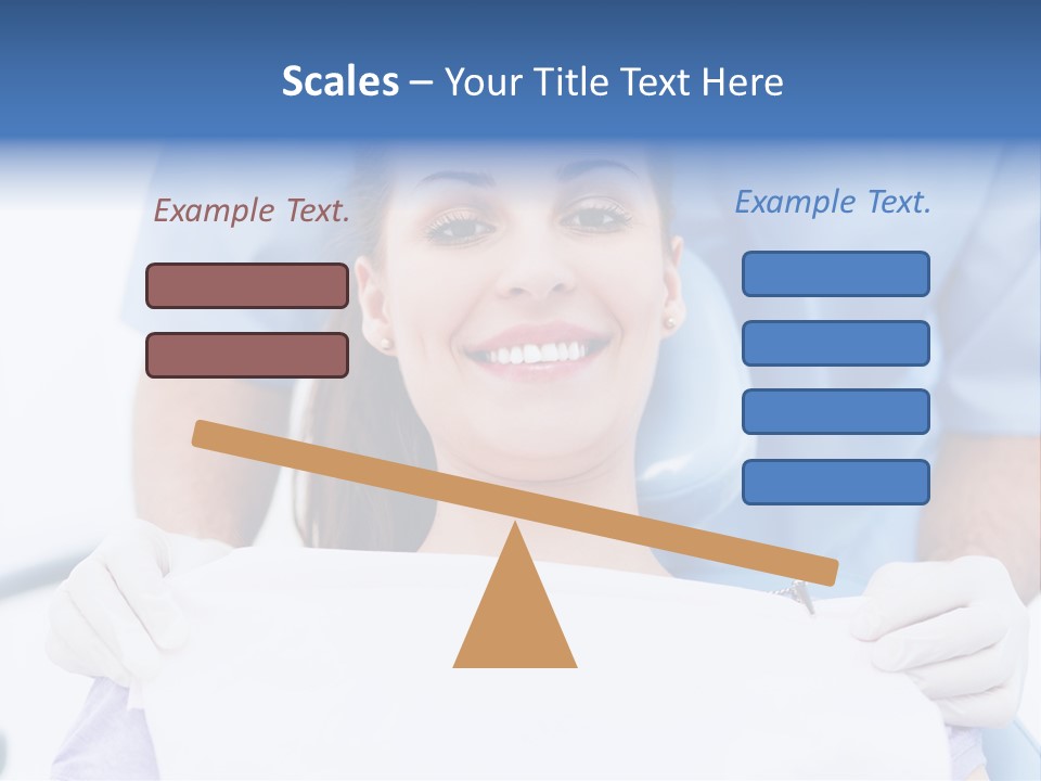 A Smiling Woman In A Dental Chair With A Dentist In The Background PowerPoint Template